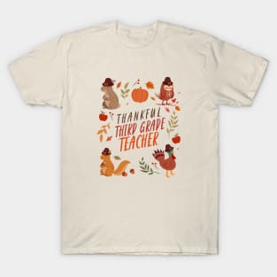 Thankful Third Grade Teacher T-Shirt